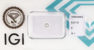 Loser Brillant, 0.27 ct feines Weiß+(F)/si1,