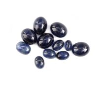 Lot lose Saphire, zus. ca 25.68 ct, ovale Cabochons in
