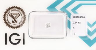 Loser Brillant, 0.34 ct hochfeines Weiß+(D)/p2,