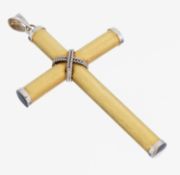 18 kt Gold Kreuzanhänger, GG/WG 750/000 gepr., hohl