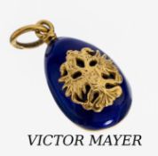 18 kt Gold VICTOR MAYER Email-Anhänger, GG 750/000, VICTOR