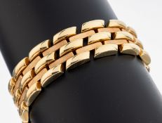 14 kt Gold Armband, GG/RG 585/000, RG mattiert, L. ca.