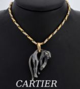 CARTIER Panther Anhänger, Panther Metall geschwärzt, Öse