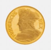 Goldmedaille, GG 900/000, AV: Fidericus Rex, D. ca. 3 cm,