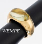 18 kt Gold WEMPE Citrin-Ring, GG 750/000, sign. WEMPE BY