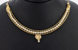 18 kt Gold Brillant-Collier, GG 750/000, 40Brillanten zus.