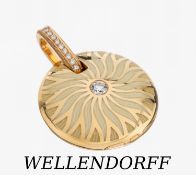 18 kt Gold WELLENDORFF Brillant-Email- Medaillonanhänger,