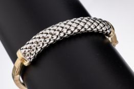 14 kt Gold Armreif, ca. 18.2 g, GG/WG 585/ 000, Mittelteil