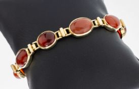 14 kt Gold Feueropal-Armband, GG 585/000, 8ovale