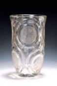Glasvase mit tschechischen Motiven, Kubicek,