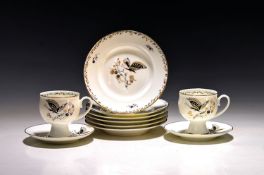 6 Gedecke, Lomonossov St. Petersburg, 20. Jh., Porzellan