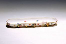 Federschale, Meissen, um 1900, 1. Wahl, bunt bemalt mit