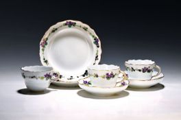 7 Teile Porzellan, Meissen, um 1900, 1. Wahl, mit
