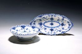 2 Schalen, Kgl. Kopenhagen, Dekor Musselmalet Vollspitze,