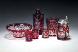 Historismus Glasset, böhmisch, 19./20.Jh., farbloses Glas,