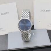 OMEGA De Ville flache Armbanduhr in Edelstahl, Schweiz um