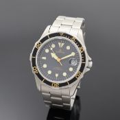 DUGENA Poseidon Armbanduhr in Stahl, Schweiz 1980er Jahre,