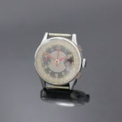 MOBILIA Schaltradchronograph in Stahl, Schweiz um 1945,