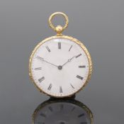 Zylindertaschenuhr in GG 750/000, Schweiz um 1870, floral
