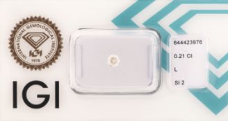 Loser Brillant, 0.21 ct get.Weiß(L)/si2, eingeschweißt,