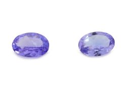 Lot 2 lose Tansanite, zus. ca. 1.65 ct, ovalfacett.