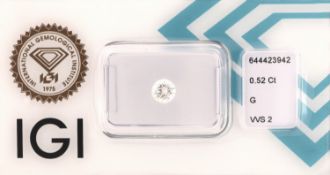 Loser Brillant, 0.52 ct feines Weiß(G)/vvs2,