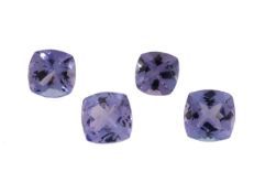 Lot 4 lose Tansanite, zus. ca. 2.75 ct, Kissenschliff