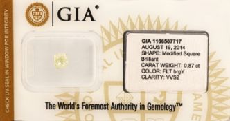 Loser Diamant, 0.87 ct natural fancy light brownish