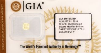 Loser Diamant, 0.73 ct natural fancy light yellow,