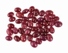 Lot lose Rubin-Cabochons, zus. ca. 51.73 ct, versch.