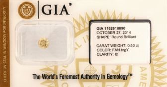 Loser Brillant, 0.50 ct natural fancy brownishgreenish