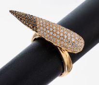 Ausgefallener 18 kt Gold Diamant-Ring, RoseG 750/000,