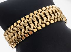14 kt Gold Armband, GG 585/000, L. ca. 19 cm,