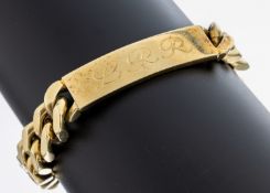 Massives 14 kt Gold Armband, GG 585/000, Gravurplatte vs.