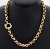 14 kt Gold Collier, GG 585/000, Erbskette, gr.