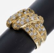 18 kt Gold Brillant-Ring, GG 750/000, 42 Brillanten zus.