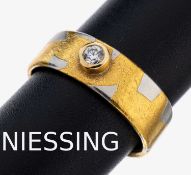 24 kt Gold und Platin NIESSING Brillant-Ring, GG 1000/000