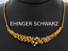 Ausgefallenes 18 kt Gold EHINGER SCHWARZ Brillant-Collier,