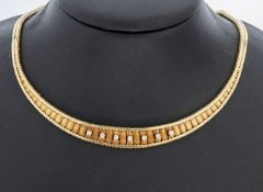 14 kt Gold Brillant-Collier, 1970er Jahre, GG 585/000,