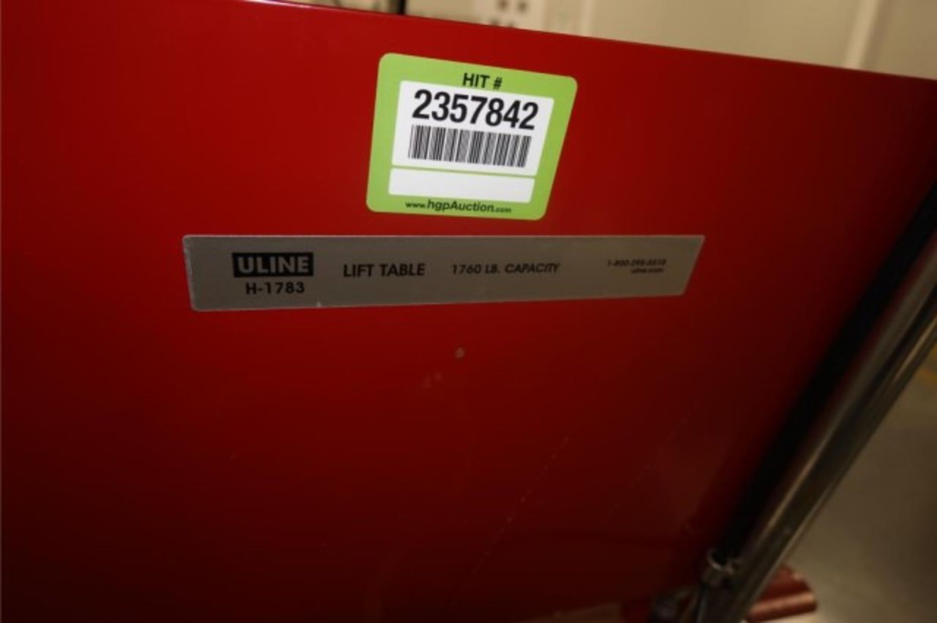 Uline Hydraulic Lift Table W- Roll Conveyor - Image 7 of 7