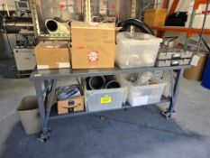 Work Table & Cabinet w/ Contents