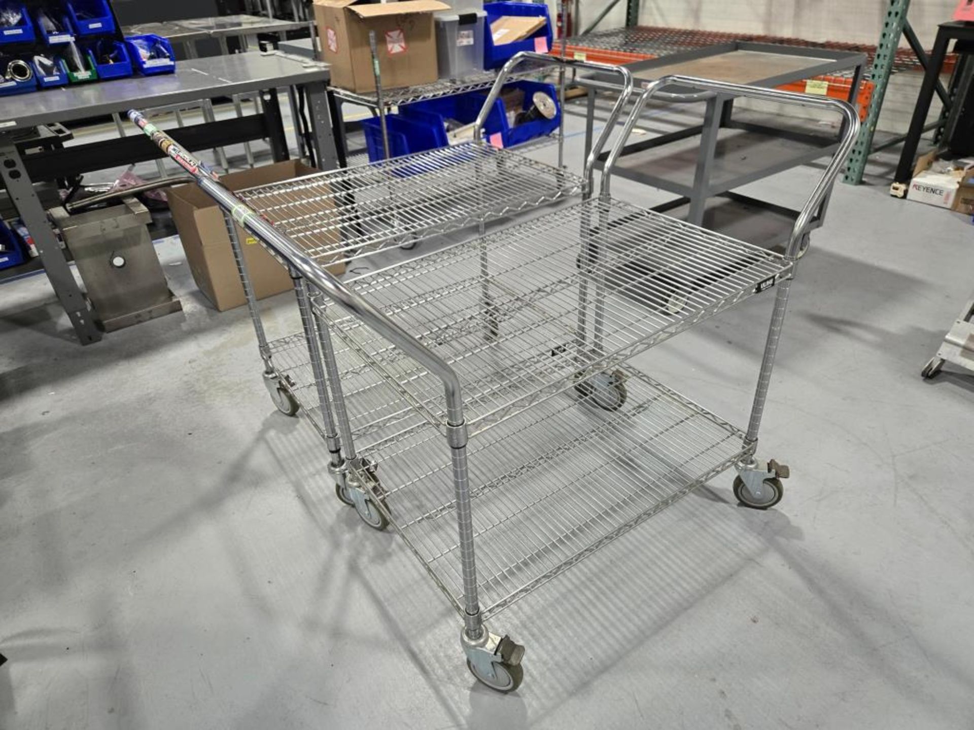 Uline Lot Includes (2) 2-Tier Wire Carts & (4) 2 & 3-Tier Portable ...