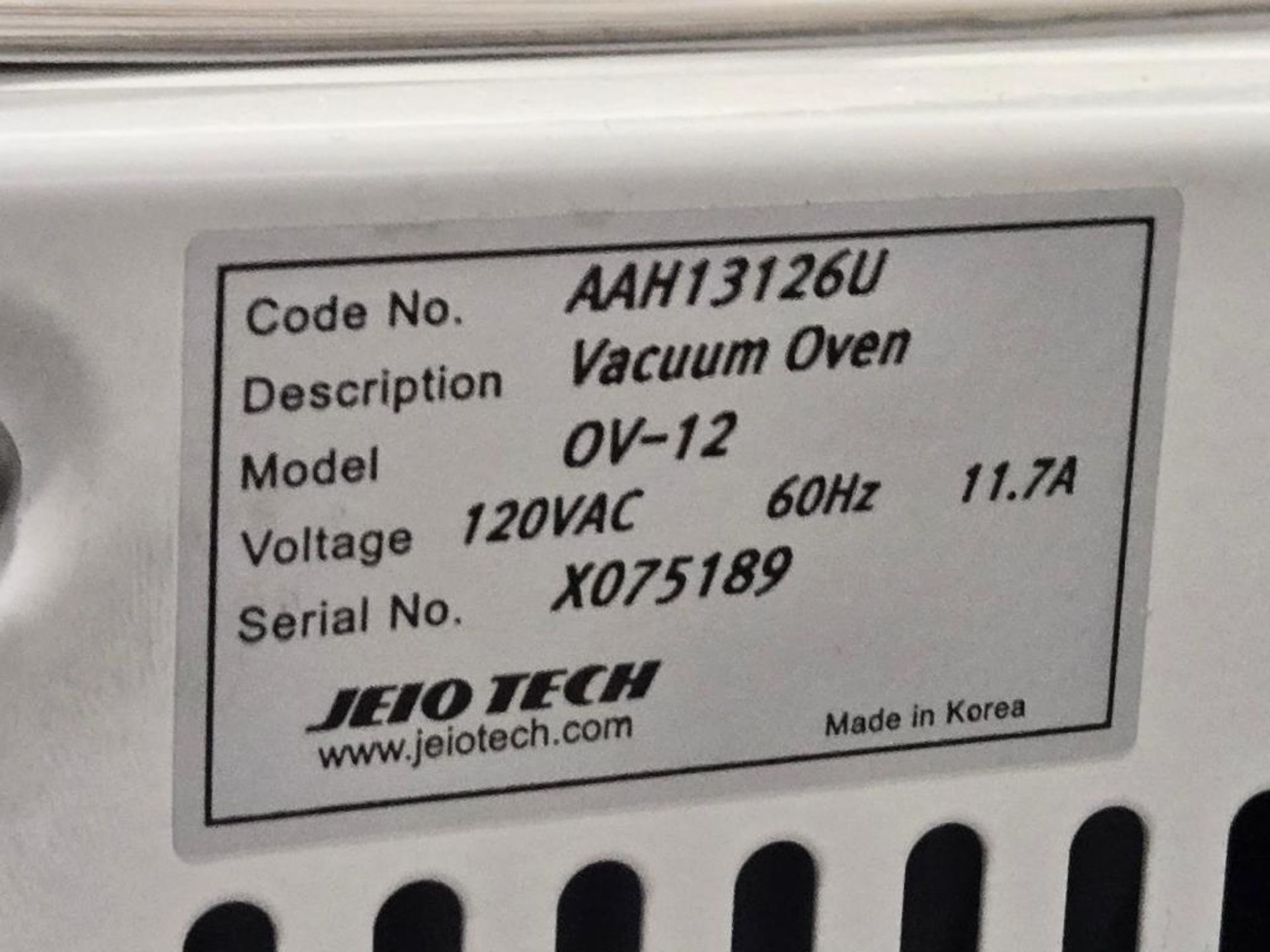 Jeio Tech Vacuum Oven - Image 6 of 6