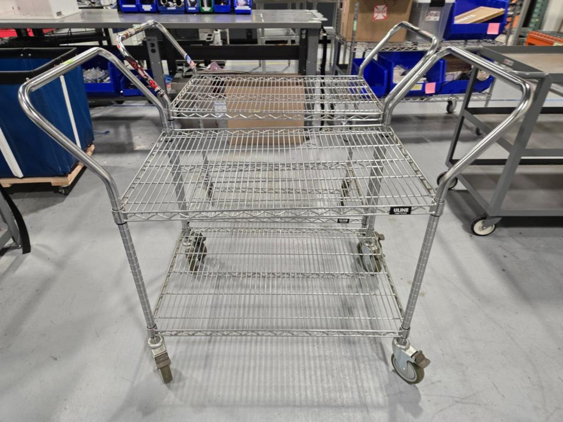 Uline Lot Includes (2) 2-Tier Wire Carts & (4) 2 & 3-Tier Portable ...