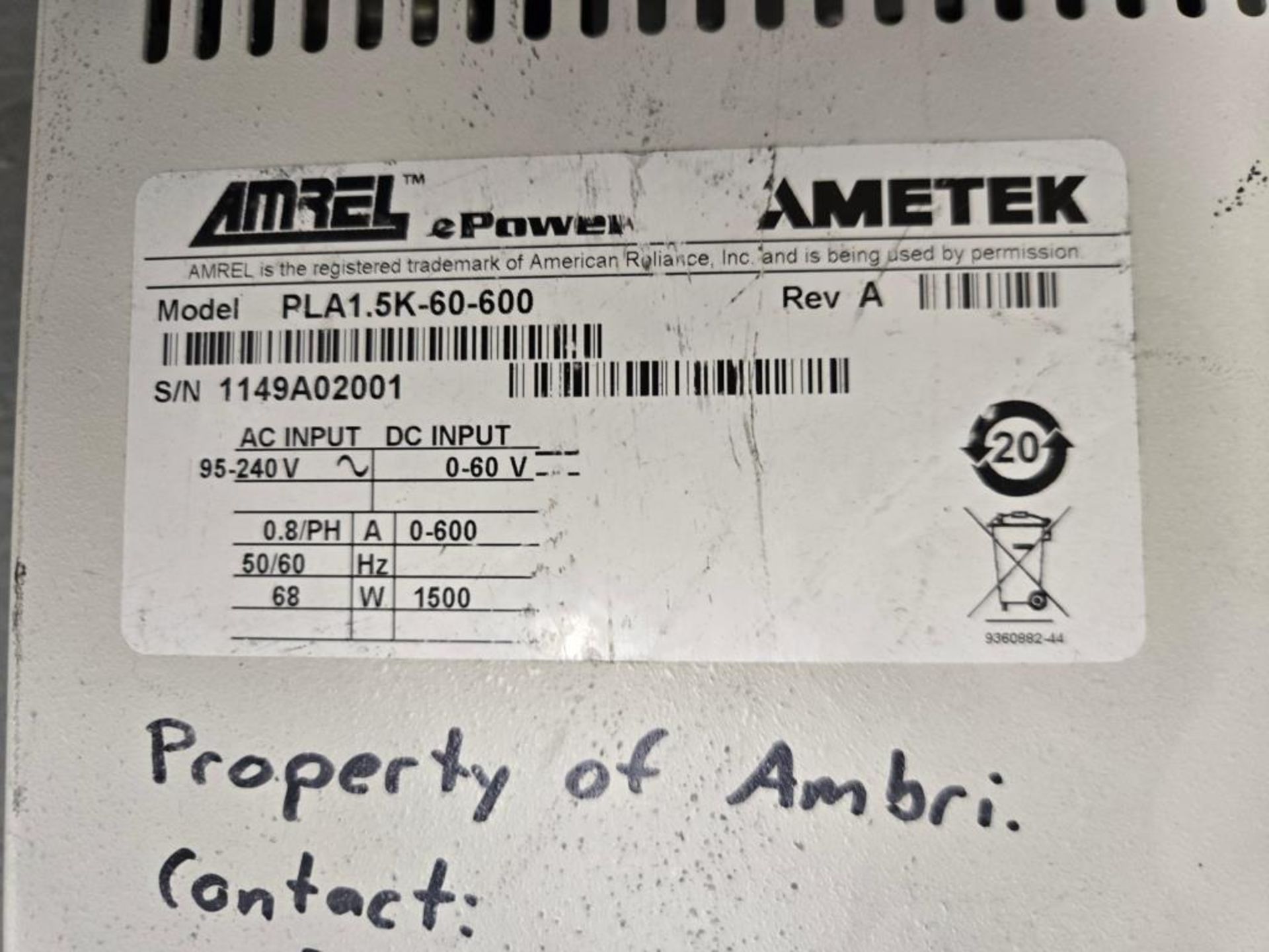 Ametek/Yokogawa Electronic Equipment - Image 8 of 8