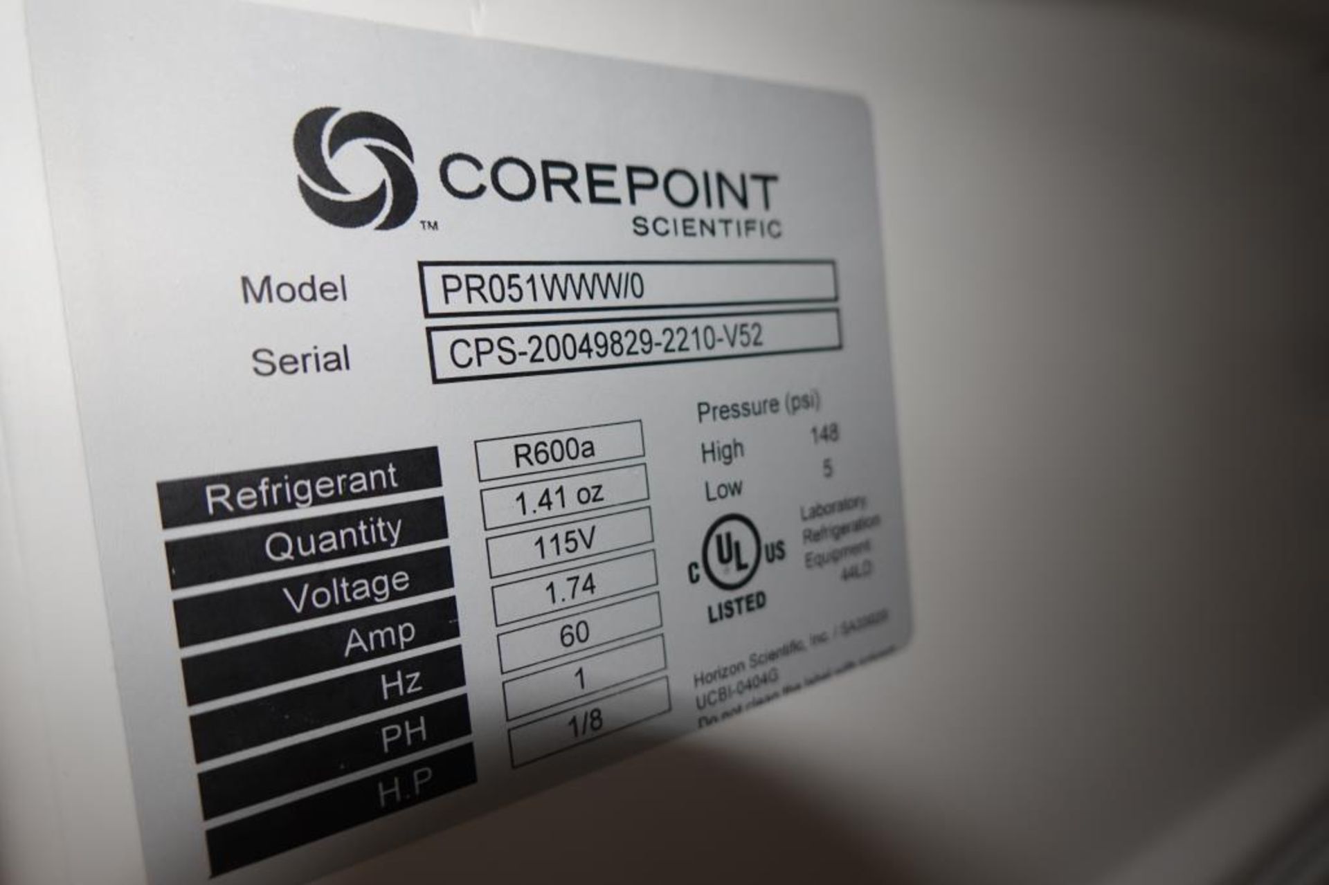 Core Point Scientific Undercounter Lab Refrigerator - Image 3 of 5