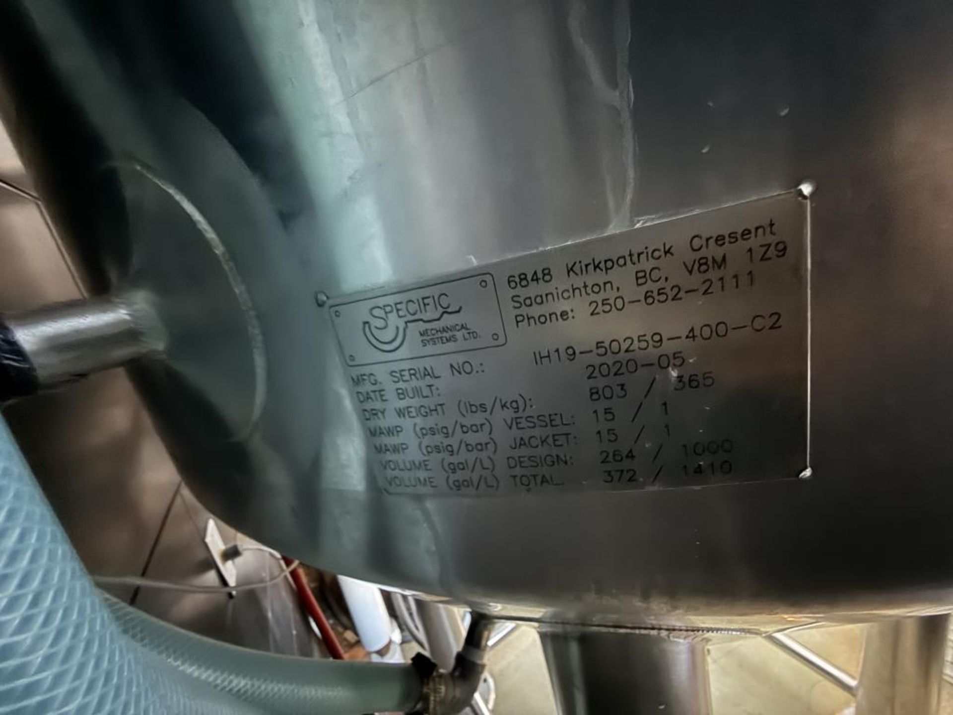 Specific Mechanical Systems Fermentation Tank - Image 14 of 15