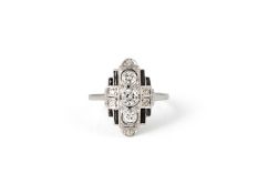 ART DÈCO ONYX DIAMANT RING