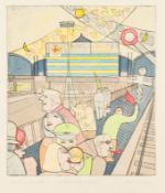 BERNHARD MICHEL - PAAR RADIERUNGEN ('BAHNHOF IN HALLE' / 'BERGZOO IN HALLE', 1981)