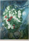 MARC CHAGALL (NACH) - BOUQUET WITH FLYING LOVERS